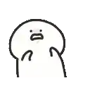 a black and white drawing of a cartoon character with a surprised expression on his face .