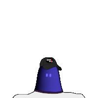 a cartoon character wearing a black hat that says down on y