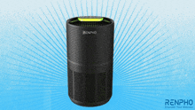 renpho air purifier on a blue background with rays