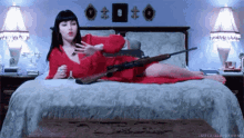 Blow On Nails Red Dress GIF - Blow On Nails Red Dress Caryanne GIFs