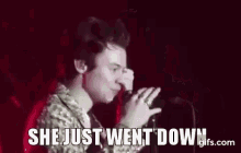 Harry Styles She Just Went Down GIF - Harry Styles She Just Went Down Funny Face GIFs