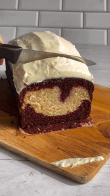 Red Velvet Marble Loaf Cake Cake GIF