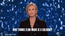 Who Thinks Elon Musk Is A Cologne Jane Lynch GIF - Who Thinks Elon Musk Is A Cologne Jane Lynch Weakest Link GIFs