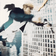 a blurry picture of a person flying through the air