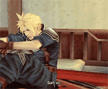 a video game character says " sort of " at the bottom of the screen