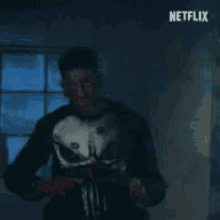 a blurry picture of a man with a netflix logo on the bottom