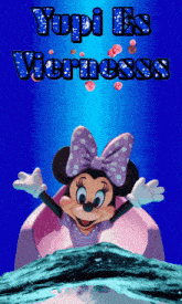 a cartoon of minnie mouse with the words yupi es viernes