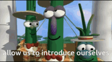 allow us to introduce ourselves veggietales veggie larry the cucumber bob the tomato