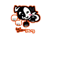a cartoon drawing of a dog with the name ying-yang on the bottom