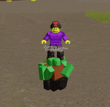 a cartoon character in a purple shirt is flying through the air .