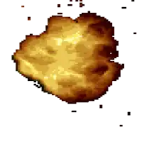 a pixel art illustration of a fried chicken breast on a white background .