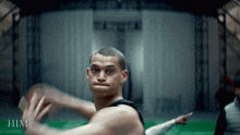 a man is making a funny face in a video that says him
