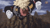 a cartoon of a man flying through the air with the words piece anime on the bottom right