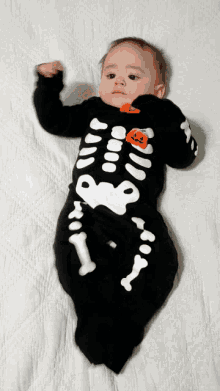 halloween dance excited skeleton baby