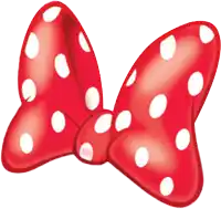 a red bow with white polka dots on it on a white background