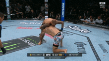 a ufc fight between holloway and poirier is being broadcast live on espn