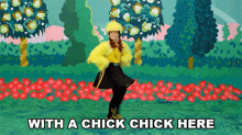 With A Chick Chick Here And A Chick Chick There GIF - With A Chick Chick Here And A Chick Chick There Emma Wiggle GIFs