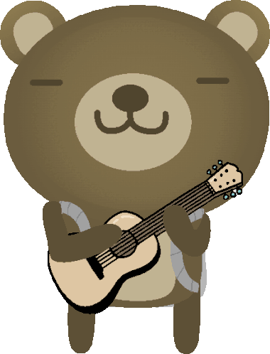 Bear Guitar Sticker - Bear Guitar Stickers