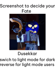 screenshot to decide your fate dusekkar swich to light mode for dark revers for light mode users