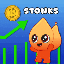 a coin with the letter b on it and the word stonks underneath it
