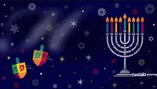 happy hanukkah candle celebration