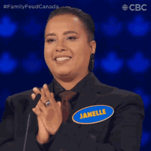 Clapping Janelle GIF - Clapping Janelle Family Feud Canada GIFs