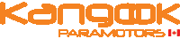 a logo for kangok paramotors in orange