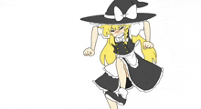 a cartoon drawing of a girl with long blonde hair