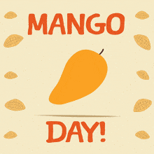 a poster with a mango and the words mango day