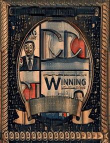 a sign that says winning in a circle
