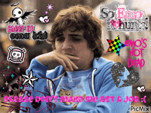 a picture of a boy with the words so emo it hurts on the top