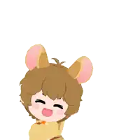 a cartoon drawing of a mouse with a surprised expression on its face