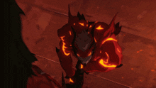 a cartoon drawing of a monster with a red background