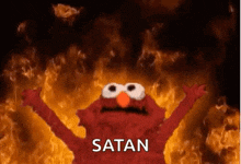 Elmo Satan GIF - Elmo Satan Fire GIFs