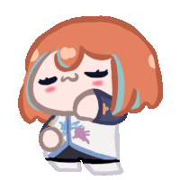 a cartoon drawing of a girl with red hair and blue streaks on her hair