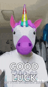 Goodluck With That Good Luck GIF - Goodluck With That Good Luck Unicorn GIFs