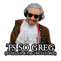 a man is wearing a wig and sunglasses and says ts so greg