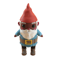 a toy gnome with a red hat and beard