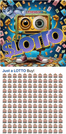 a picture of a robot with the word lotto written on it