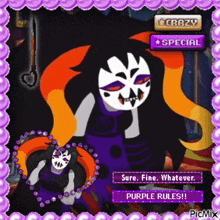 a picture of a cartoon character with purple rules on the bottom