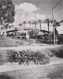 home of the la galaxy welcome trees california black and white