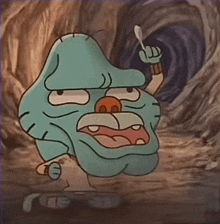 a cartoon character with a spoon in his hand