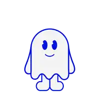 a cartoon ghost with the word boo written on it