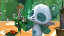 Crystal Panda Panda GIF - Crystal Panda Panda Flowers GIFs