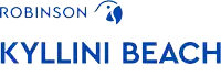 a logo for robinson kyllini beach in blue