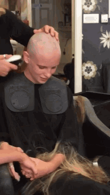 bald girl beautiful charity barber 88799
