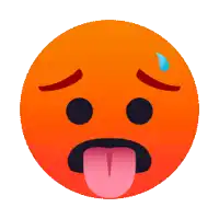an orange smiley face with a tongue out
