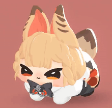 a cartoon drawing of a fox with a bow tie around its neck