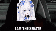 a picture of a girl with the words i am the senate on the bottom