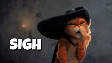 a picture of a cat with a hat and the words let 's get it over with